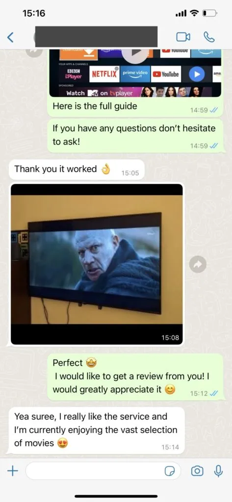 WhatsApp schermafbeelding klantactivatie 1
